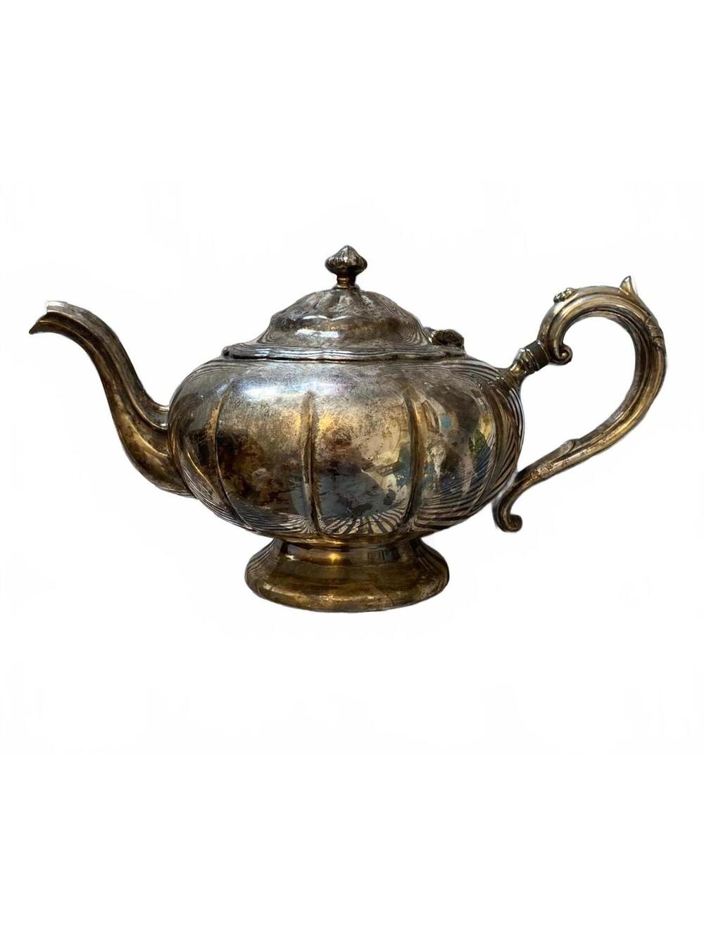 Vintage Birks Primrose Plate Teapot – EP Copper & BM Mounts – Model 357